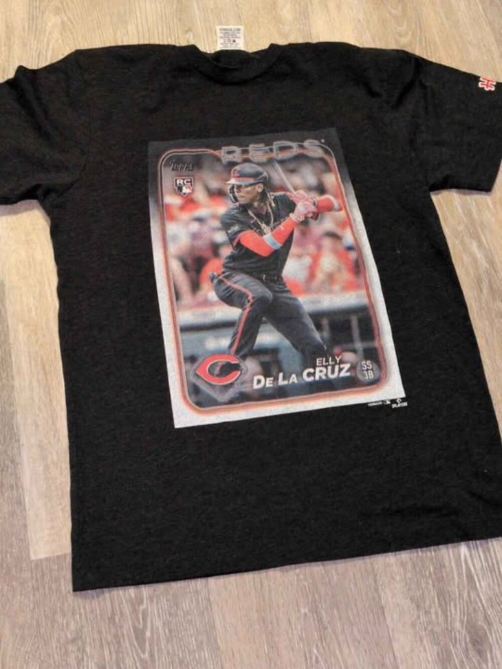 Homage Elly De La Cruz Cincinnati Reds Topps Rookie Card T-Shirt men's xs